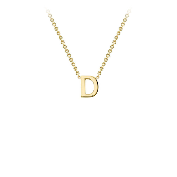 9ct Yellow Gold 'D' Initial Adjustable Letter Necklace 38/43cm