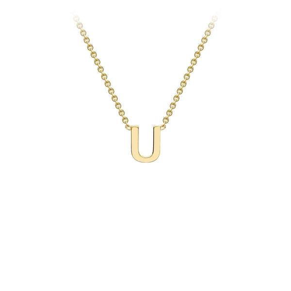 9ct Yellow Gold 'U' Initial Adjustable Letter Necklace 38/43cm