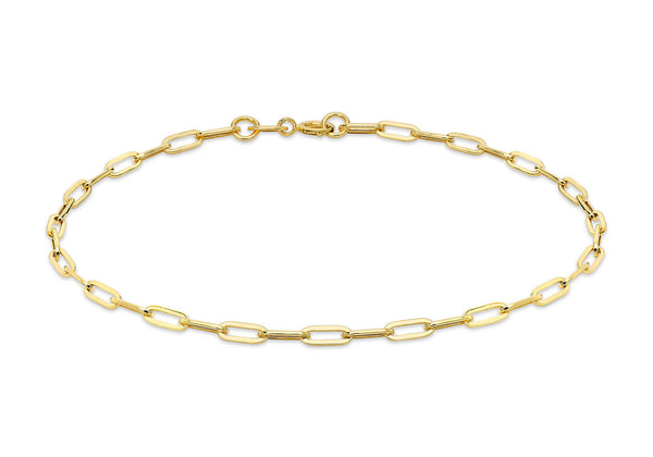 9ct Yellow Gold Thin Paper Chain Bracelet 18.5 cm