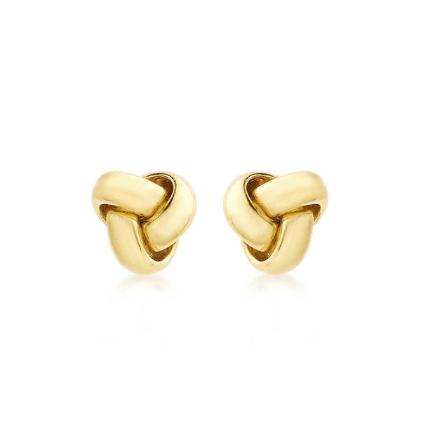 9ct Yellow Gold 8mm Knot Stud Earrings