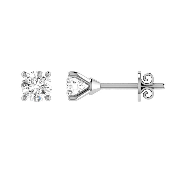 Diamond Stud Earrings with 0.75ct Diamonds in 18ct White Gold - 18WCE75