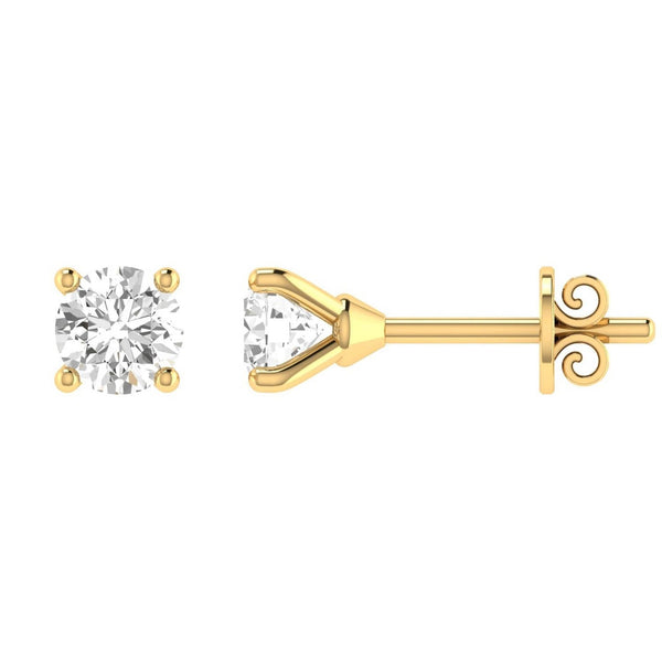 Diamond Stud Earrings with 0.75ct Diamonds in 18ct Yellow Gold - 18YCE75