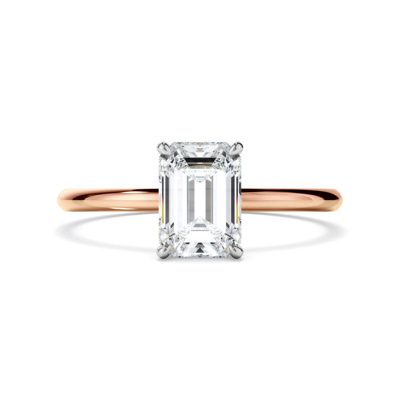 Emerald Cut Diamond Solitaire Engagement Ring