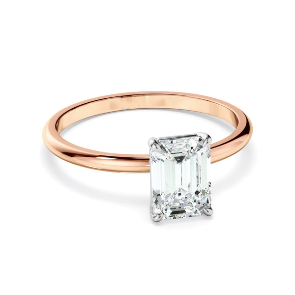 Emerald Cut Diamond Solitaire Engagement Ring