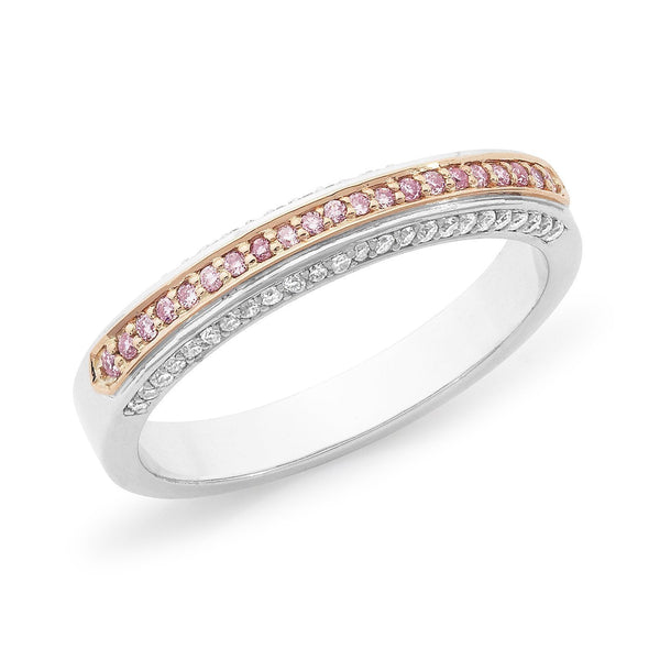 0.31ct White & Pink Diamond Ring in 18ct White & Rose Gold