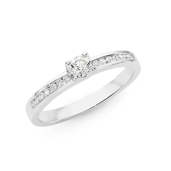 0.34ct Round Brilliant Cut Diamond Engagement Ring in 9ct White Gold