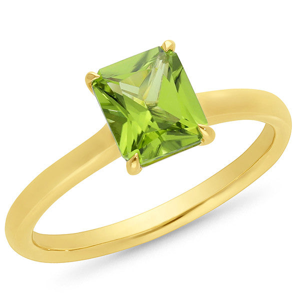 1.45ct Peridot Ring in 9ct Yellow Gold