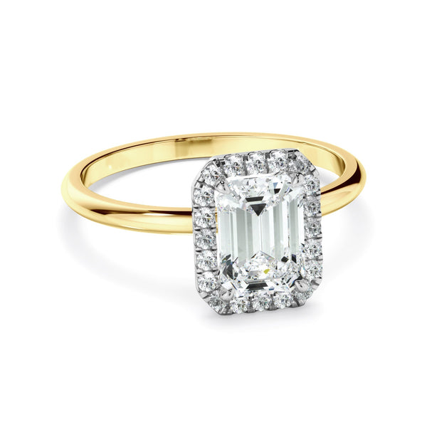 Emerald Cut Diamond Halo Engagement Ring