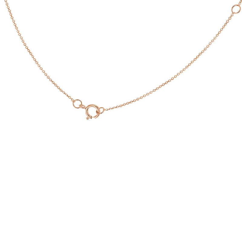 9ct Rose Gold 'O' Initial Adjustable Letter Necklace 38/43cm