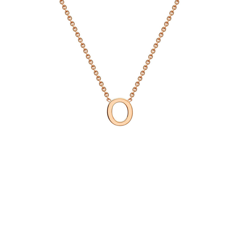 9ct Rose Gold 'O' Initial Adjustable Letter Necklace 38/43cm