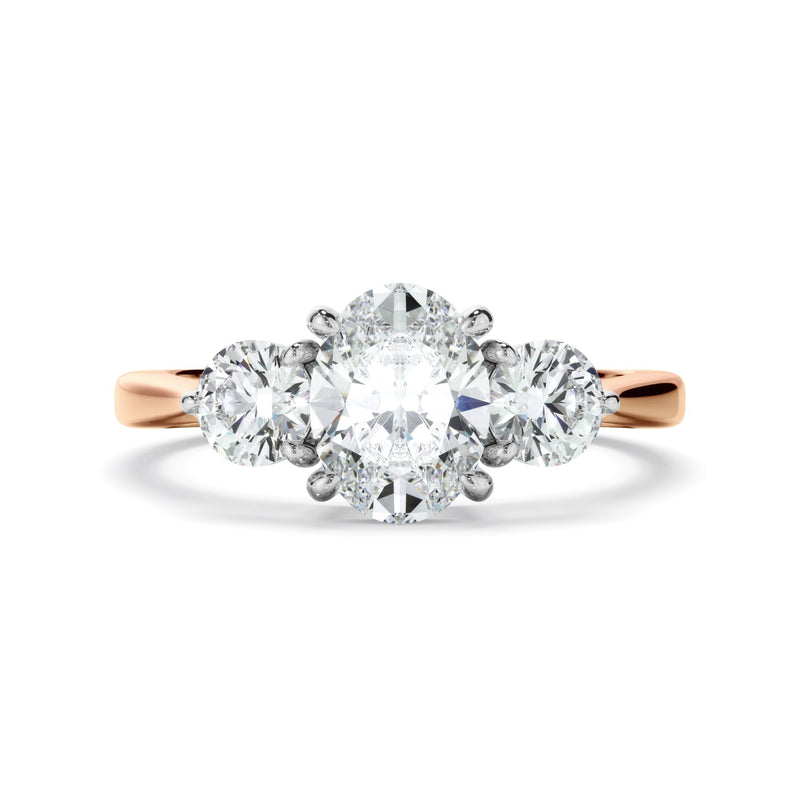 Oval Cut Diamond Trilogy Engagement Ring