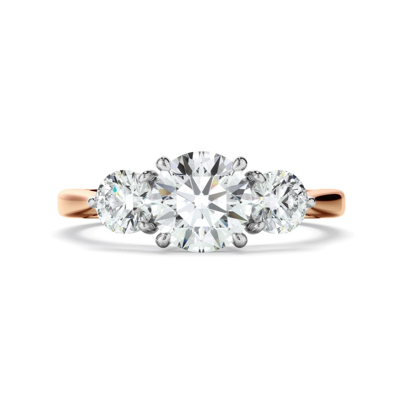 Round Brilliant Cut Diamond Trilogy Engagement Ring