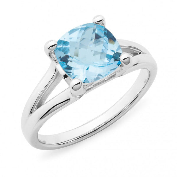 2.64ct Blue Topaz Dress Ring in 9ct White Gold