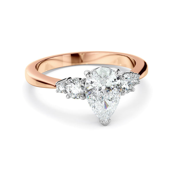 Pear Cut Diamond Five Stone Engagement Ring