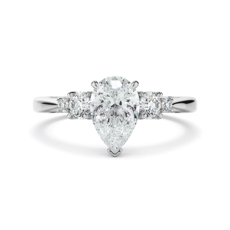 Pear Cut Diamond Five Stone Engagement Ring