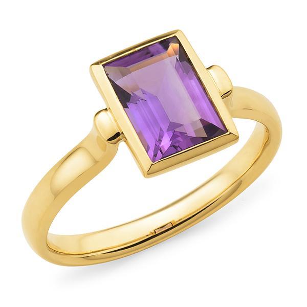 1.49ct Amethyst Bezel Set Dress Ring in 9ct Yellow Gold