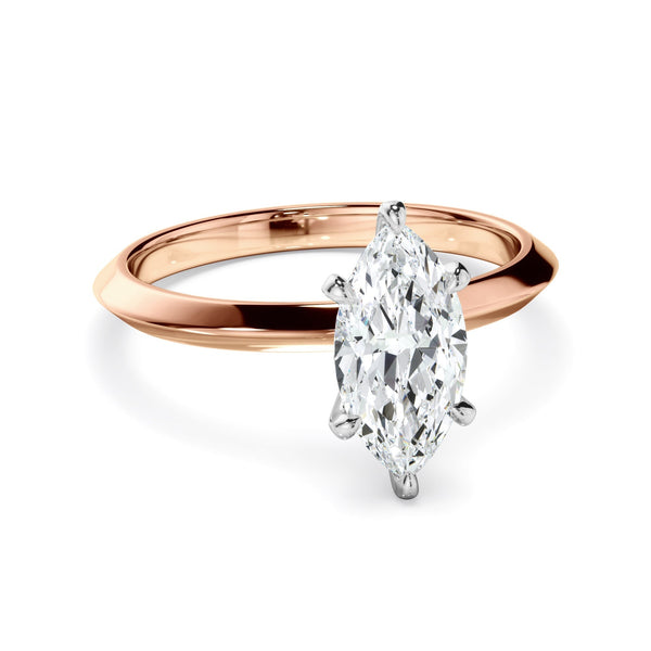 Marquise Cut Diamond Solitaire Knife Edge Engagement Ring