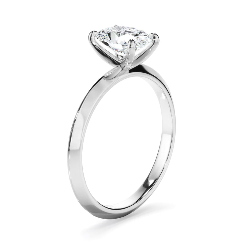 Oval Cut Diamond Solitaire Knife Edge Engagement Ring