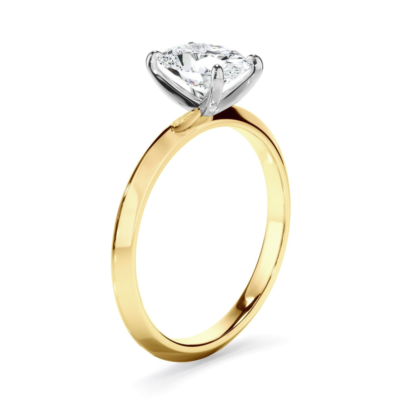 Oval Cut Diamond Solitaire Knife Edge Engagement Ring