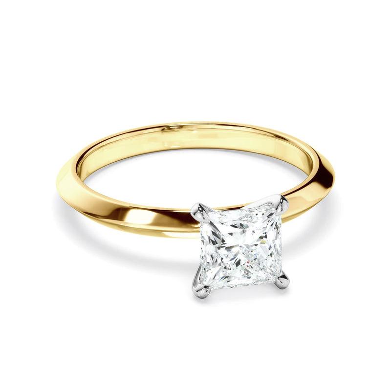 Princess Cut Diamond Solitaire Knife Edge Engagement Ring