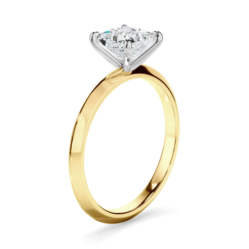 Princess Cut Diamond Solitaire Knife Edge Engagement Ring