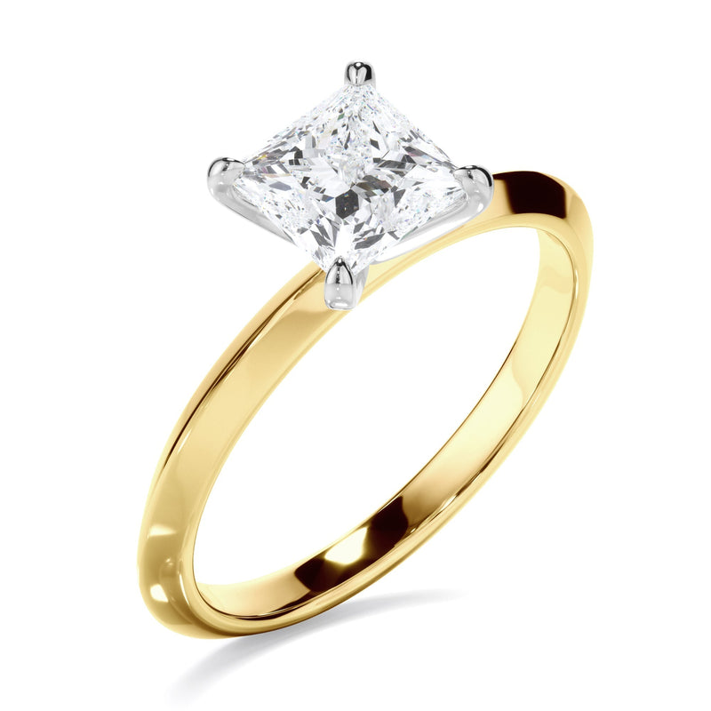 Princess Cut Diamond Solitaire Knife Edge Engagement Ring