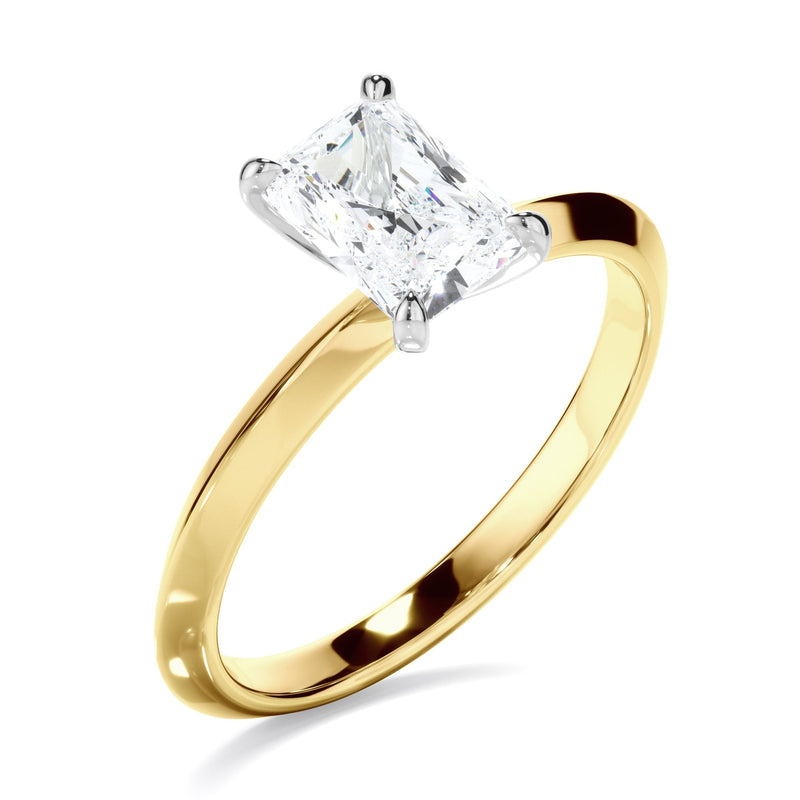 Radiant Cut Diamond Solitaire Knife Edge Engagement Ring