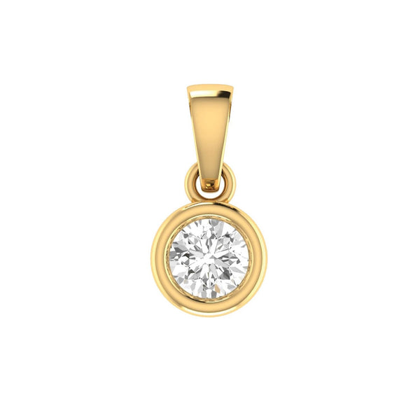 Diamond Solitaire Pendant with 0.10ct Diamonds in 9ct Yellow Gold - 9YBP10