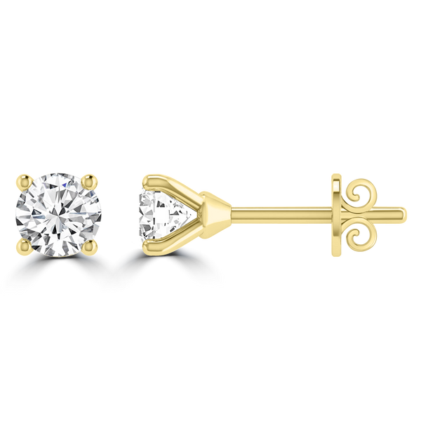 0.50ct GH I1 Diamond 4 Claw Studs in 9ct Yellow Gold