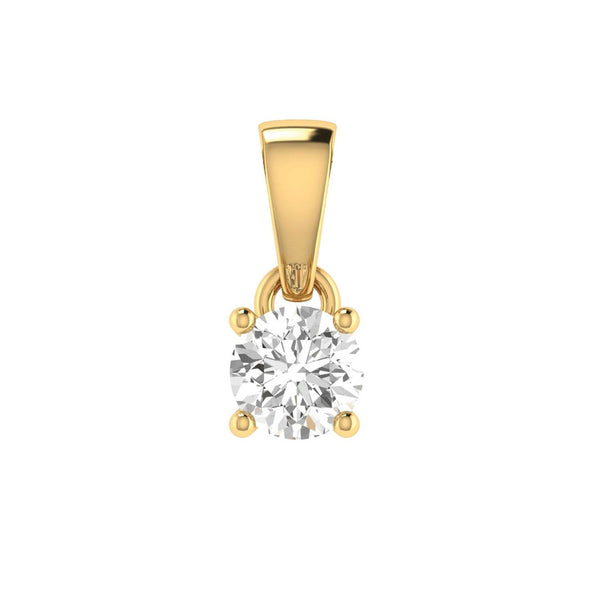 Diamond Solitaire Pendant with 0.14ct Diamonds in 9ct Yellow Gold - 9YCP14