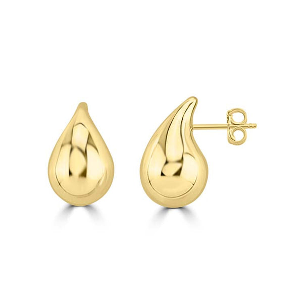 9ct Yellow Gold Bold Hollow Drop Earrings