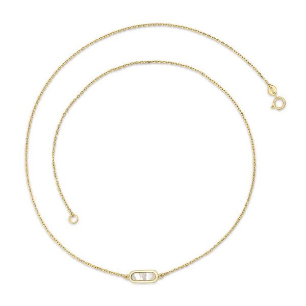 9ct Yellow Gold Mop Necklace 45cm