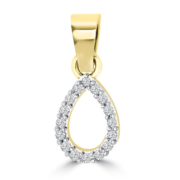 0.07ct GH I1 Diamond Tear Drop Pendant in 9ct Yellow Gold