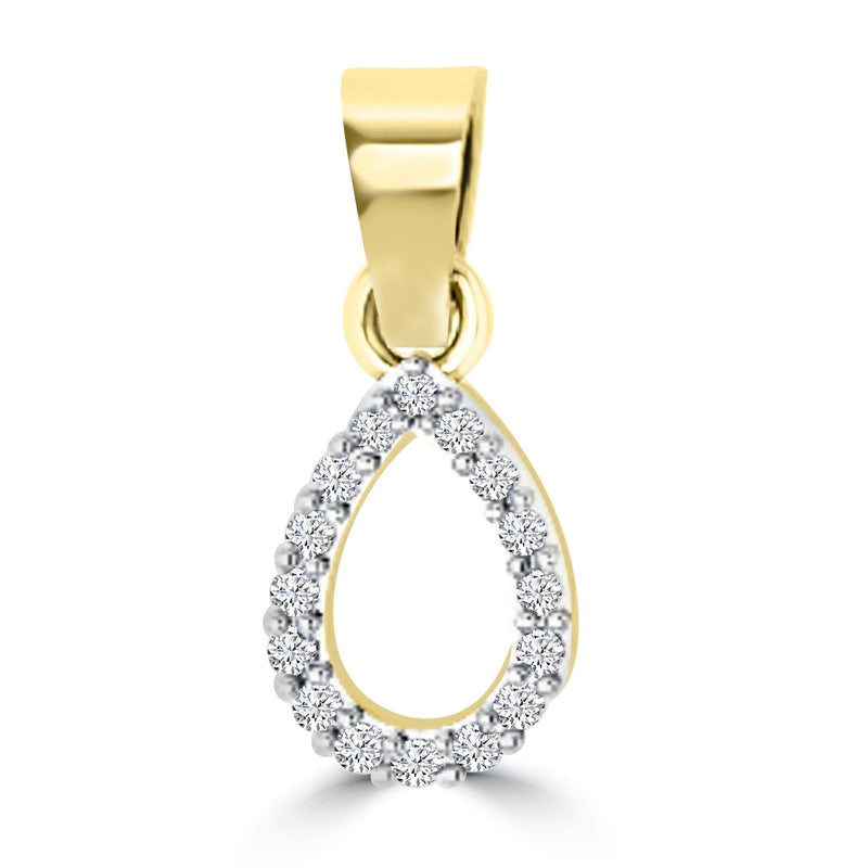 0.07ct GH I1 Diamond Tear Drop Pendant in 9ct Yellow Gold