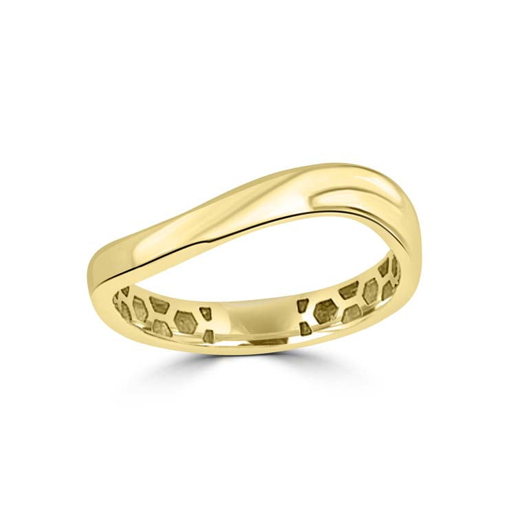 9ct Yellow Gold Solid Curved Ring