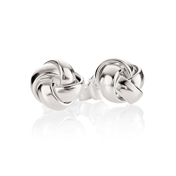 Silver love knot studs