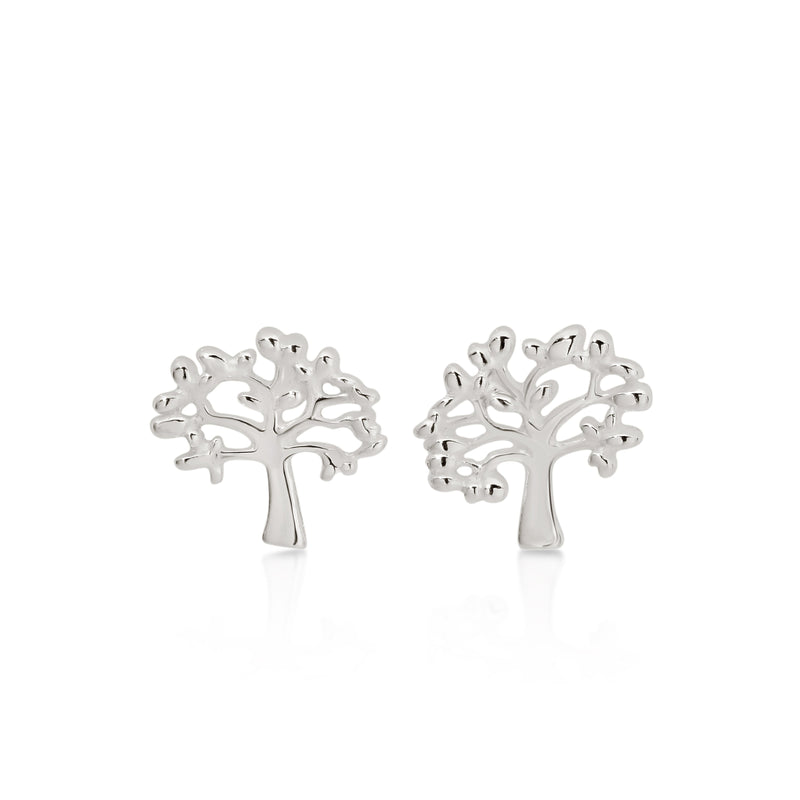 Silver tree of life studs