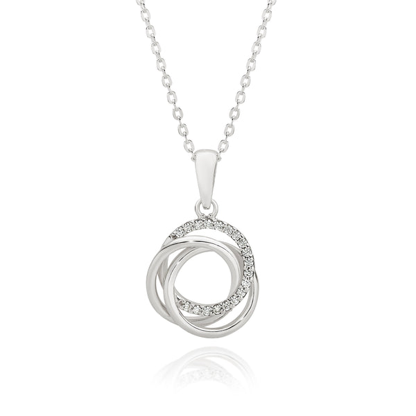 Silver love knot necklet