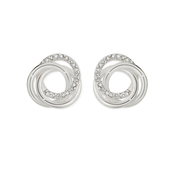 Silver love knot studs