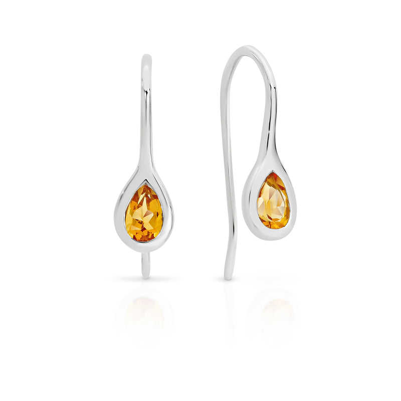 Silver citrine earrings