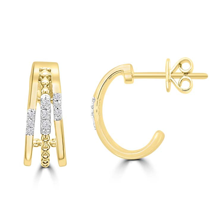 Diamond Stud Earrings with 0.066ct Diamonds in 9ct Yellow Gold