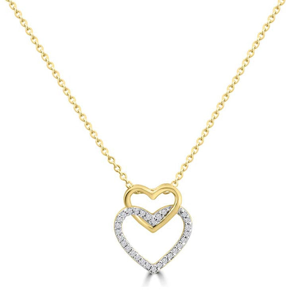 Diamond Necklace 40-45cm with 0.07ct Diamonds in 9ct Yellow Gold