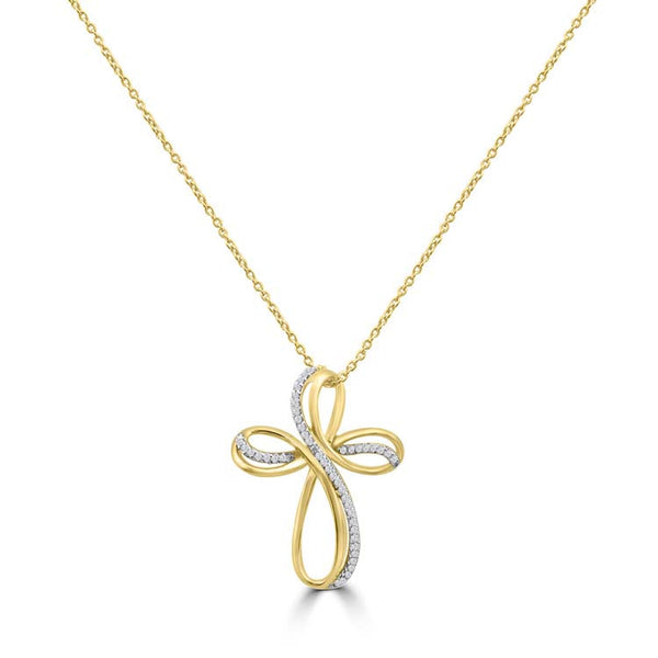 Diamond Necklace 40-45cm with 0.136ct Diamonds in 9ct Yellow Gold