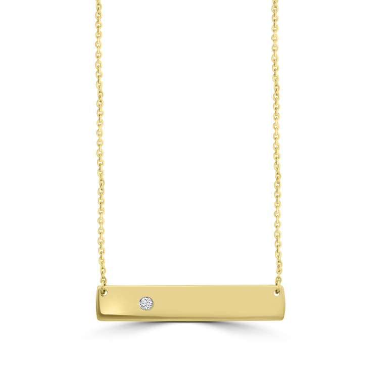 Diamond Necklace 40-45cm with 0.02ct Diamonds in 9ct Yellow Gold