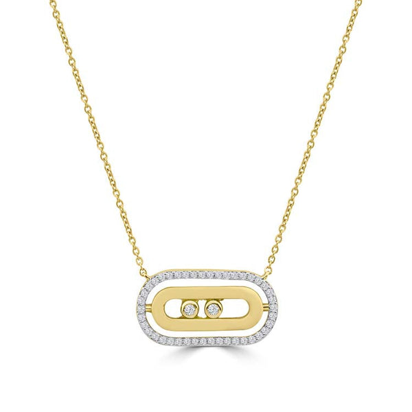 Diamond Necklace 40-45cm with 0.224ct Diamonds in 9ct Yellow Gold