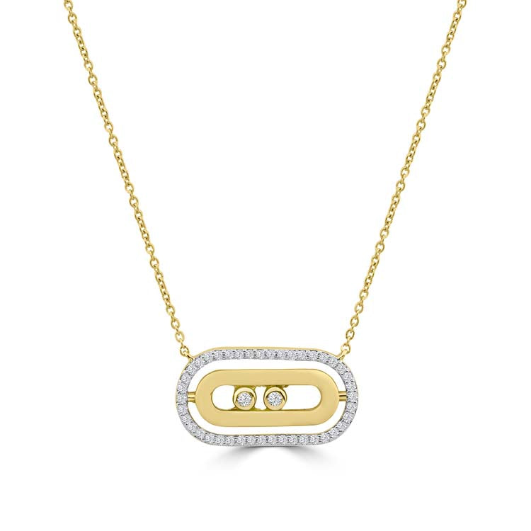 Diamond Necklace 40-45cm with 0.224ct Diamonds in 9ct Yellow Gold