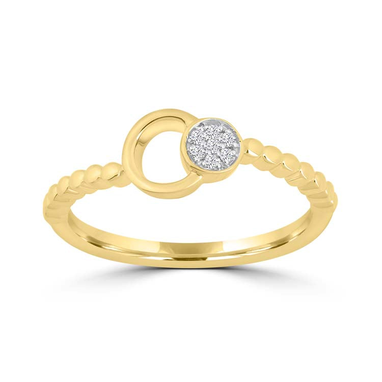 Diamond Ring with 0.03ct Diamonds in 9ct Yellow Gold