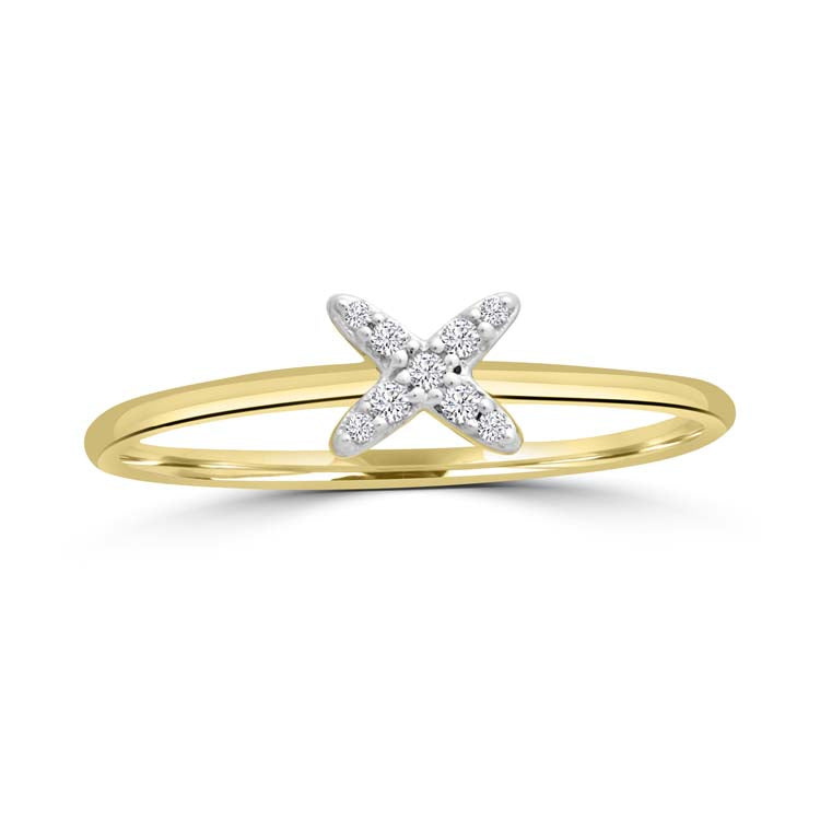 Diamond Ring with 0.05ct Diamonds in 9ct Yellow Gold