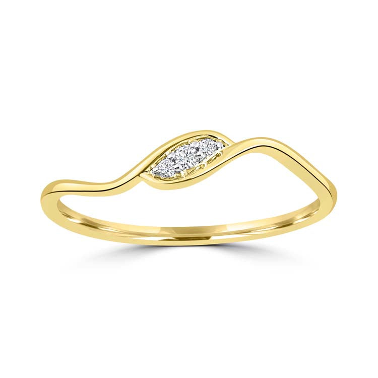 Diamond Ring with 0.03ct Diamonds in 9ct Yellow Gold