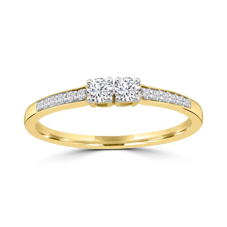 Diamond Ring with 0.26ct Diamonds in 9ct Yellow Gold